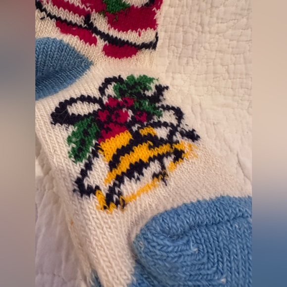 100% Sheep's Wool handmade wool warm Snowman socks - Picture 2 of 16